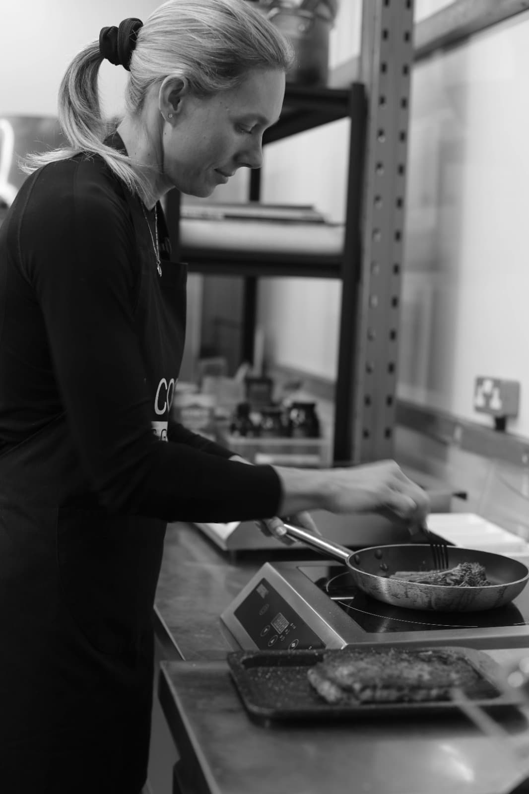 Tamaryn cooking in the kitchen