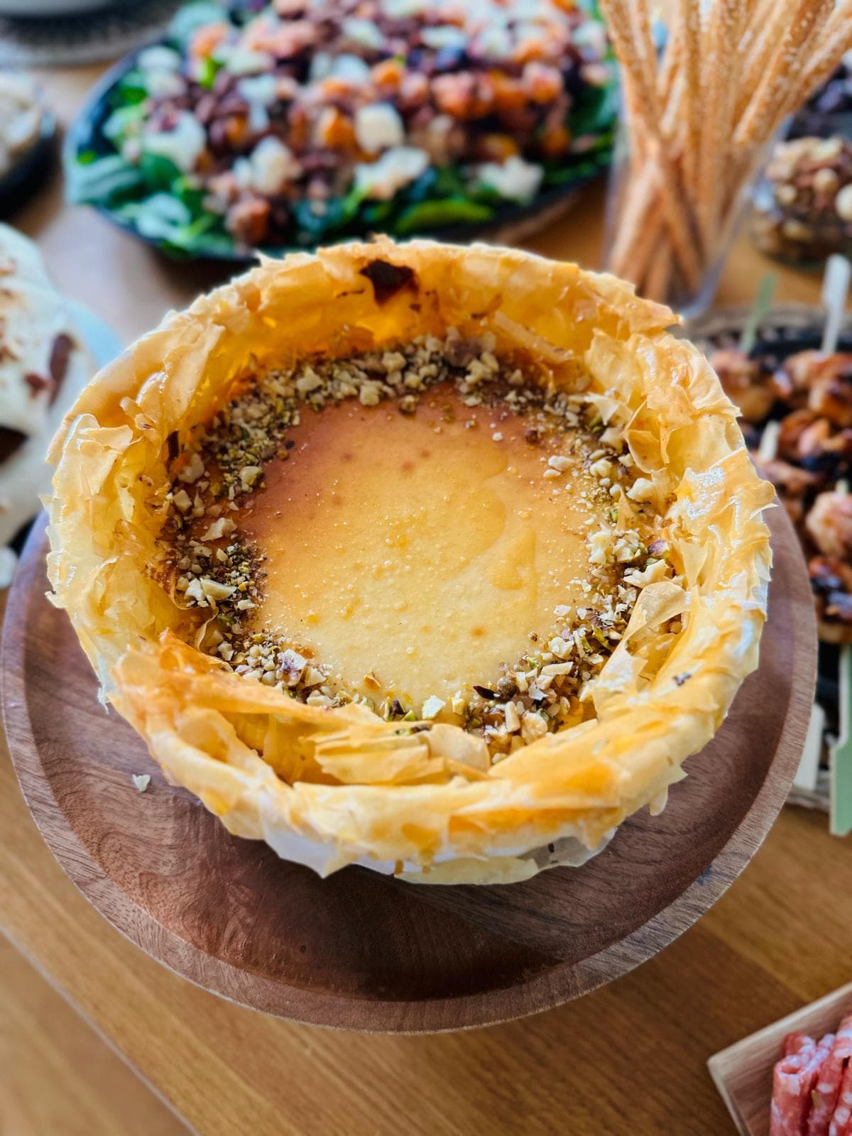 A baklava-style pistachio tart